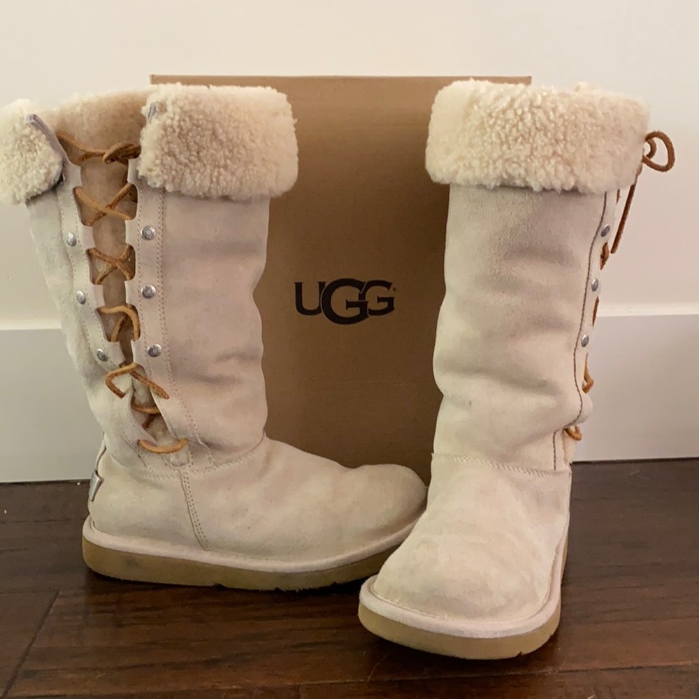 UGG Upside tall women’s lace-up shearling boots.